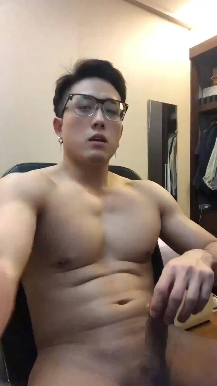 Handsome Singaporean boy masturbates